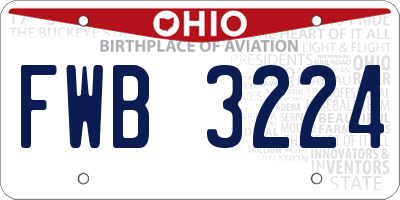 OH license plate FWB3224