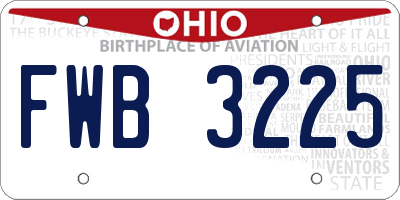 OH license plate FWB3225
