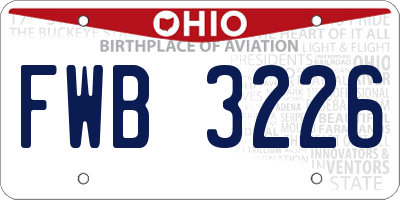 OH license plate FWB3226