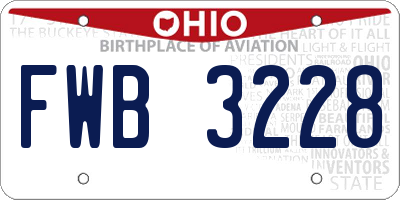 OH license plate FWB3228
