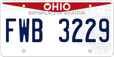 OH license plate FWB3229