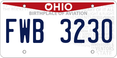 OH license plate FWB3230