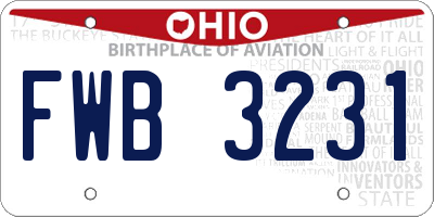 OH license plate FWB3231