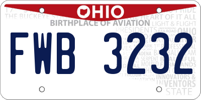 OH license plate FWB3232