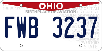 OH license plate FWB3237