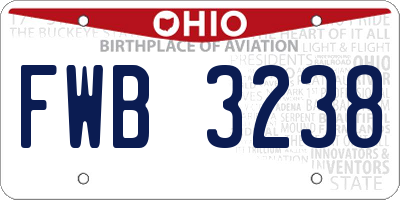 OH license plate FWB3238