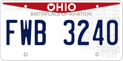 OH license plate FWB3240