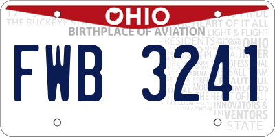 OH license plate FWB3241
