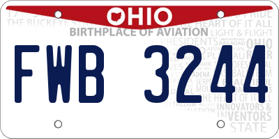 OH license plate FWB3244