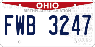 OH license plate FWB3247