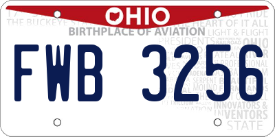OH license plate FWB3256