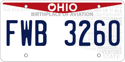 OH license plate FWB3260