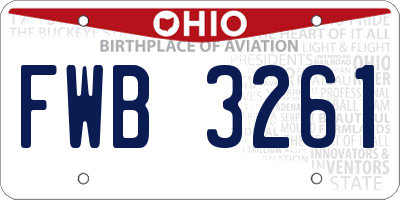 OH license plate FWB3261