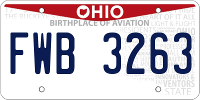 OH license plate FWB3263
