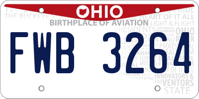 OH license plate FWB3264