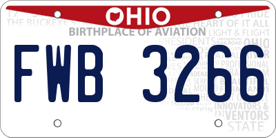 OH license plate FWB3266