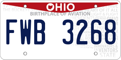 OH license plate FWB3268