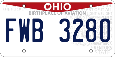 OH license plate FWB3280