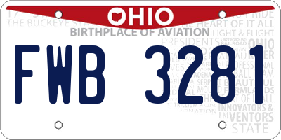 OH license plate FWB3281