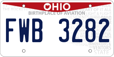 OH license plate FWB3282