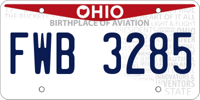 OH license plate FWB3285