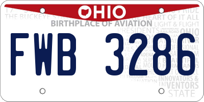 OH license plate FWB3286
