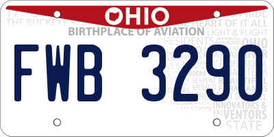 OH license plate FWB3290