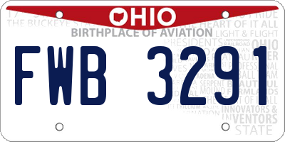 OH license plate FWB3291