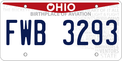 OH license plate FWB3293
