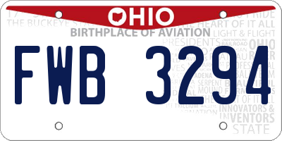 OH license plate FWB3294