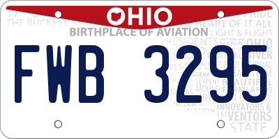 OH license plate FWB3295