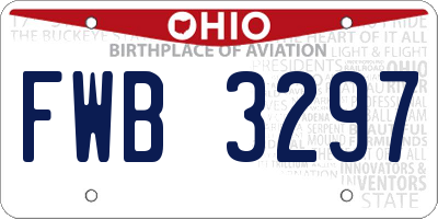OH license plate FWB3297