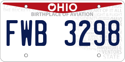 OH license plate FWB3298