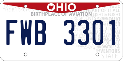 OH license plate FWB3301