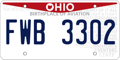 OH license plate FWB3302