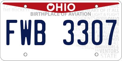 OH license plate FWB3307