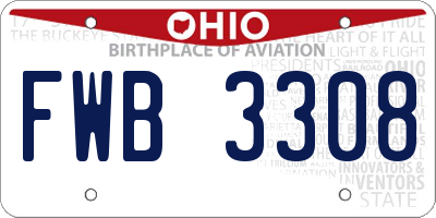 OH license plate FWB3308