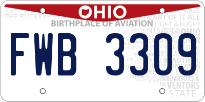 OH license plate FWB3309