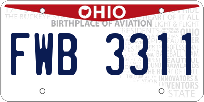 OH license plate FWB3311