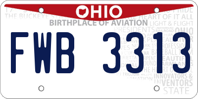 OH license plate FWB3313