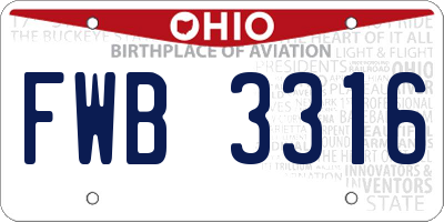 OH license plate FWB3316