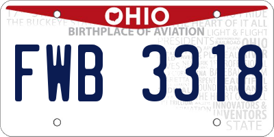 OH license plate FWB3318