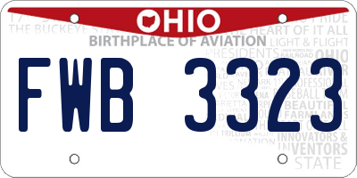 OH license plate FWB3323