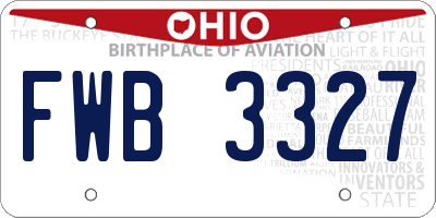 OH license plate FWB3327