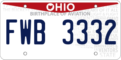 OH license plate FWB3332