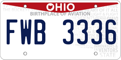 OH license plate FWB3336