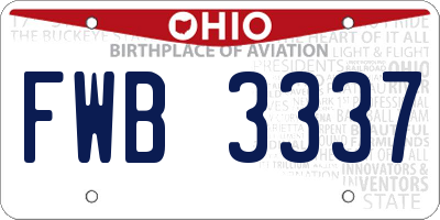 OH license plate FWB3337