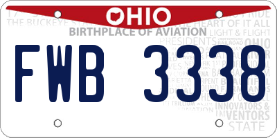 OH license plate FWB3338