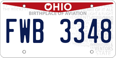 OH license plate FWB3348