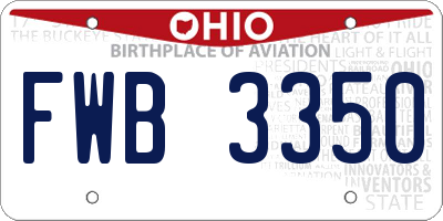 OH license plate FWB3350